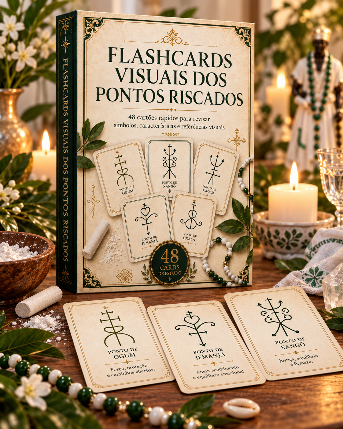 Mockup dos Flashcards Visuais dos Pontos Riscados